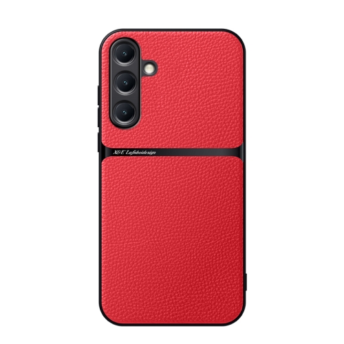 

For Samsung Galaxy S25+ 5G Litchi Leather Magnetic Full Coverage Shockproof Phone Case(Red)