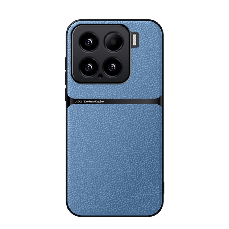 

For Xiaomi 15 Litchi Leather Magnetic Full Coverage Shockproof Phone Case(Blue)