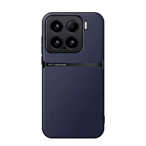 

For Xiaomi 15 Litchi Leather Magnetic Full Coverage Shockproof Phone Case(Navy Blue)