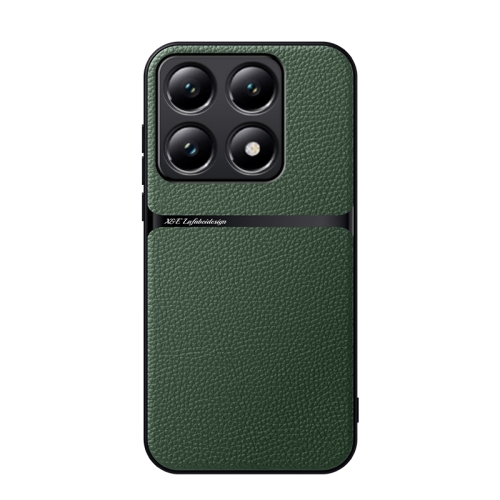 

For Xiaomi 14T Pro Litchi Leather Magnetic Full Coverage Shockproof Phone Case(Green)