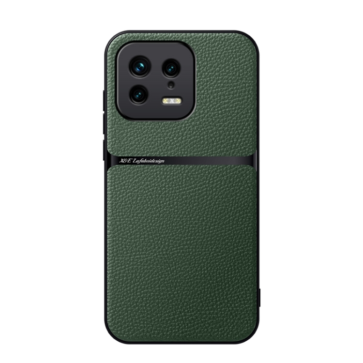 

For Xiaomi 13 Litchi Leather Magnetic Full Coverage Shockproof Phone Case(Green)