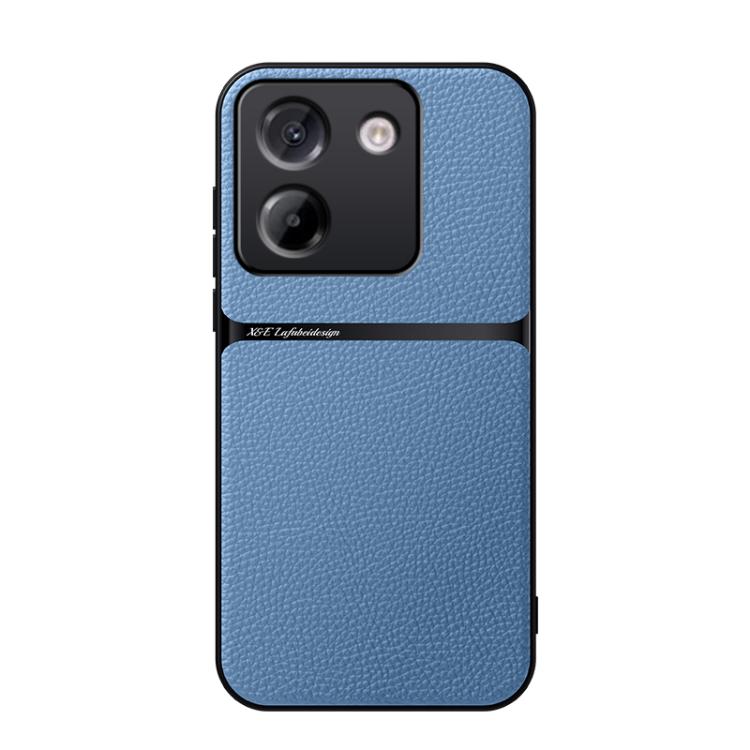 

For Xiaomi Poco M7 Pro 5G Litchi Leather Magnetic Full Coverage Shockproof Phone Case(Blue)