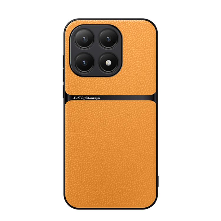 

For Xiaomi 15T 5G Litchi Leather Magnetic Full Coverage Shockproof Phone Case(Yellow)