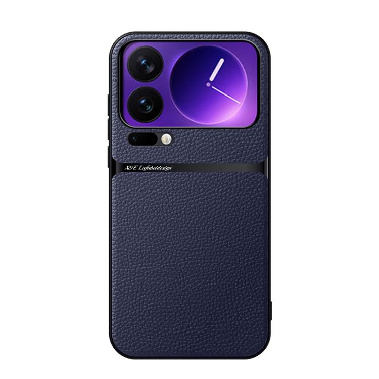 

For Xiaomi 17 Pro Litchi Leather Magnetic Full Coverage Shockproof Phone Case(Navy Blue)