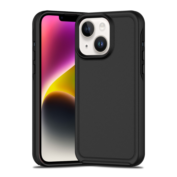 

For iPhone 14 Shockproof MagSafe Armor PC Hybrid TPU Phone Case(Black)