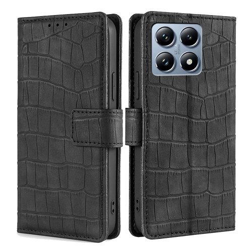 

For Xiaomi 14T Pro 5G Skin Feel Crocodile Magnetic Clasp Leather Phone Case(Black)