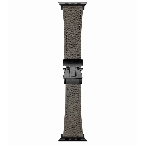 

For Apple Watch 46mm / 49mm / 45mm / 44mm Magnetic Parachute Buckle Litchi Genuine Leather Watch Band(Grey)