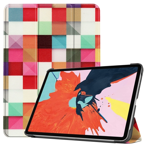 For iPad Air 2022 / 2020 10.9 Colored Drawing Horizontal Flip Leather Case with Three-folding Holder & Sleep / Wake-up Function(Magic Cube)