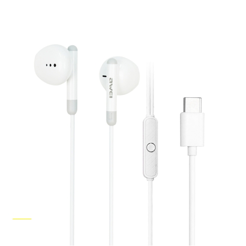 

awei PC-6T Type-C Interface Mini Stereo In-Ear Wired Earphone, Length:1.2m(White)