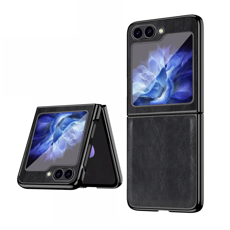 

For Samsung Galaxy Z Flip6 VIETAO Crazy Horse Texture PU Phone Case(Black)