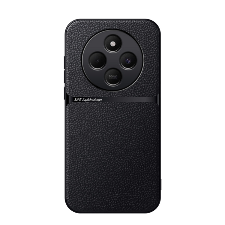 

For Redmi 14C 4G Litchi Leather Magnetic Full Coverage Shockproof Phone Case(Black)