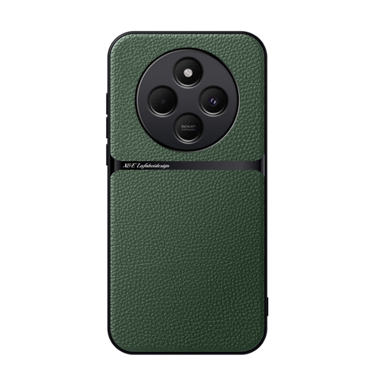 

For Redmi 14C 4G Litchi Leather Magnetic Full Coverage Shockproof Phone Case(Green)