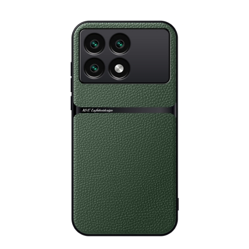 

For Redmi K70E Litchi Leather Magnetic Full Coverage Shockproof Phone Case(Green)