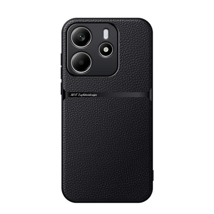 

For Redmi Note 14 5G Global Litchi Leather Magnetic Full Coverage Shockproof Phone Case(Black)