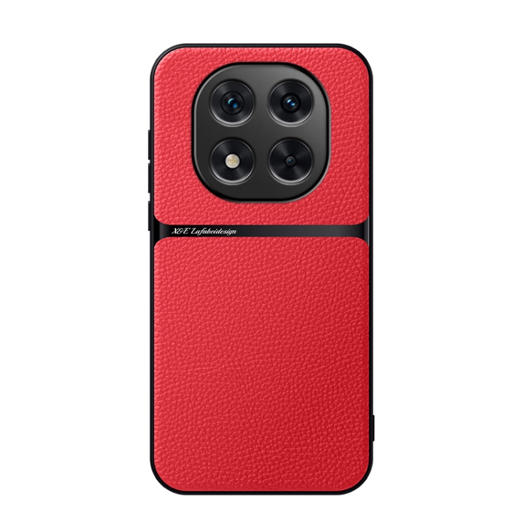 

For Redmi Note 14 Pro 5G Litchi Leather Magnetic Full Coverage Shockproof Phone Case(Red)