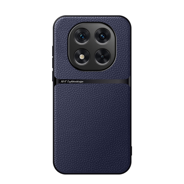 

For Redmi Note 14 Pro 5G Litchi Leather Magnetic Full Coverage Shockproof Phone Case(Navy Blue)
