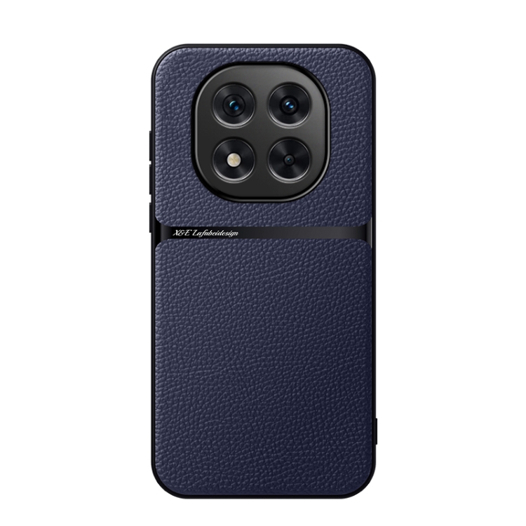 

For Redmi Note 14 Pro+ 5G Litchi Leather Magnetic Full Coverage Shockproof Phone Case(Navy Blue)