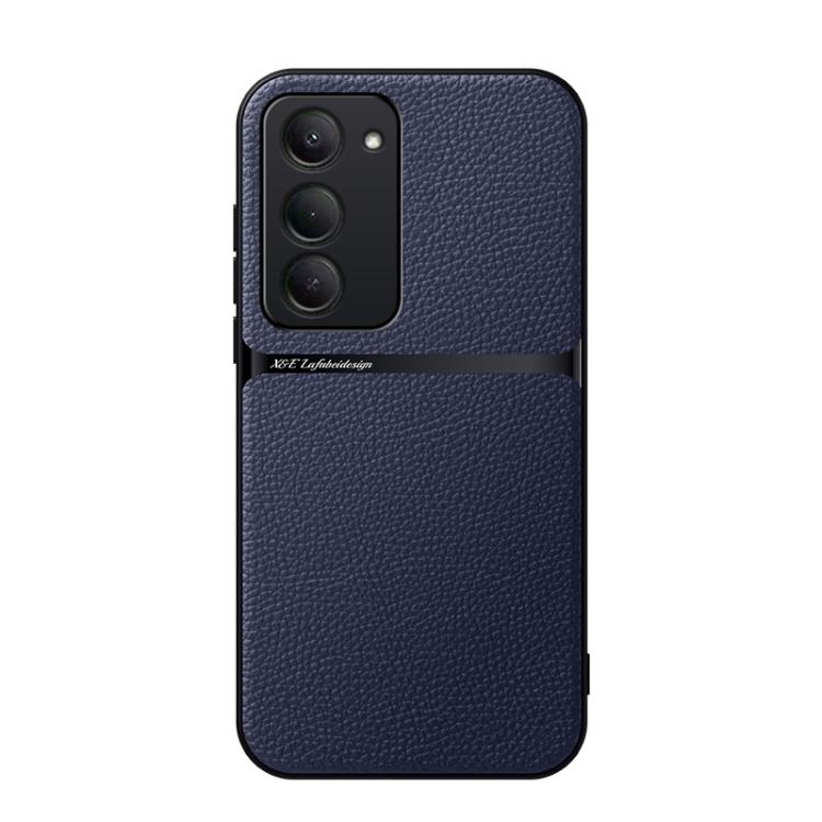 

For Redmi 15 5G / 4G EU 171mm Litchi Leather Magnetic Full Coverage Shockproof Phone Case(Navy Blue)