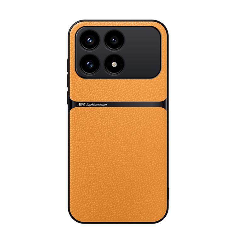 

For Redmi K90 / Xiaomi Poco F8 Pro 5G Litchi Leather Magnetic Full Coverage Shockproof Phone Case(Yellow)