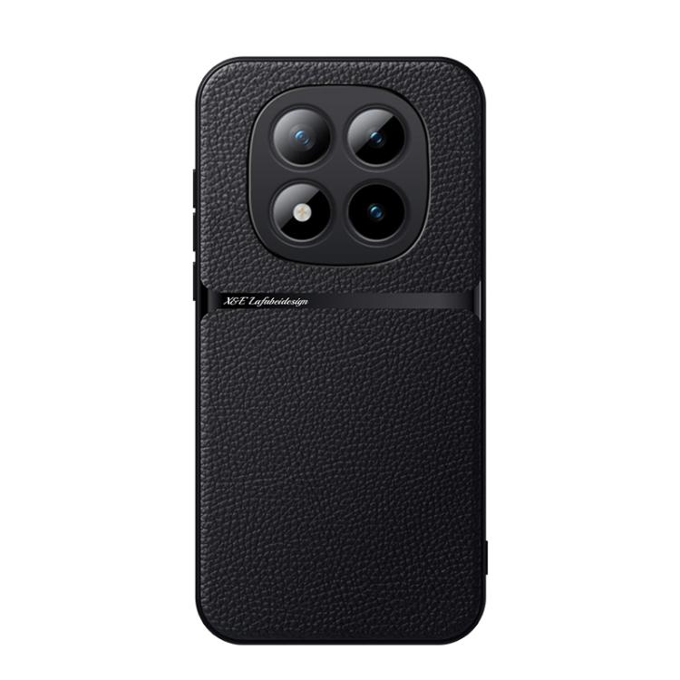 

For Redmi Note 15 Pro+ 5G 163.3mm / Poco M8 Pro 5G Litchi Leather Magnetic Full Coverage Shockproof Phone Case(Black)