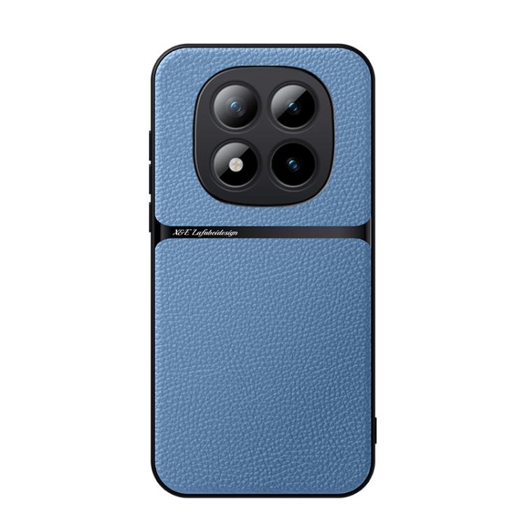 For Redmi Note 15 Pro+ 5G 163.3mm / Poco M8 Pro 5G Litchi Leather Magnetic Full Coverage Shockproof Phone Case(Blue)
