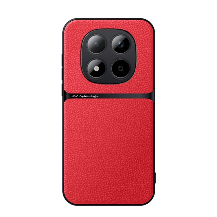 

For Redmi Note 15 Pro 5G Global 163.6mm Litchi Leather Magnetic Full Coverage Shockproof Phone Case(Red)