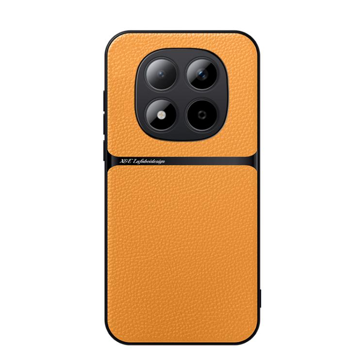 

For Redmi Note 15 Pro 5G Global 163.6mm Litchi Leather Magnetic Full Coverage Shockproof Phone Case(Yellow)