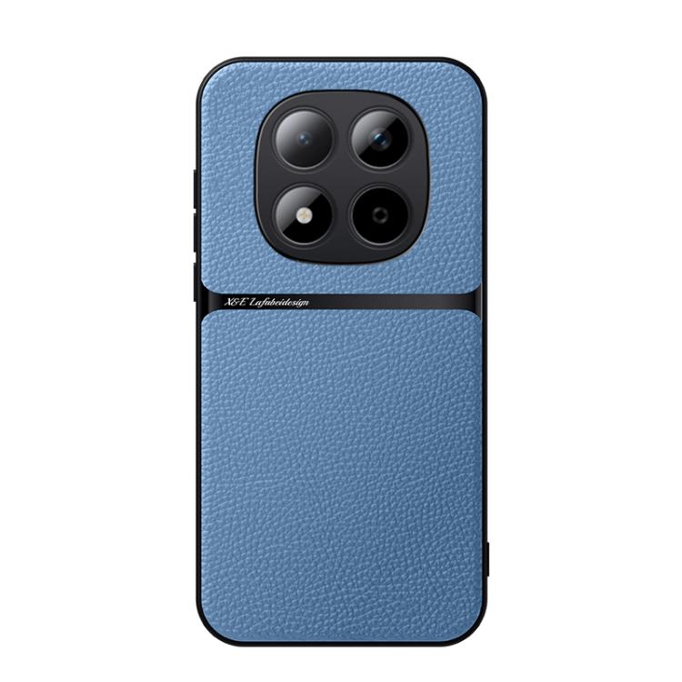 

For Redmi Note 15 Pro 5G Global 163.6mm Litchi Leather Magnetic Full Coverage Shockproof Phone Case(Blue)