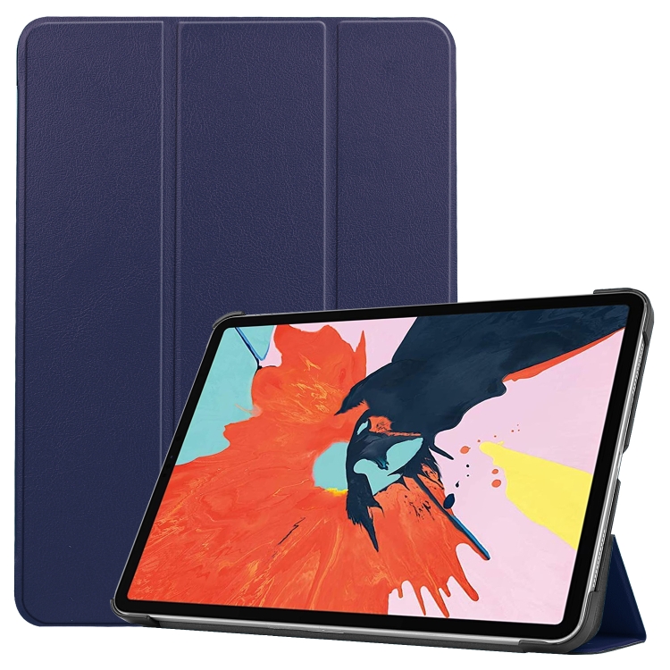 

For iPad Air 2022 / 2020 10.9 Custer Texture Horizontal Flip Leather Case with Three-folding Holder & Sleep / Wake-up Function(Dark Blue)