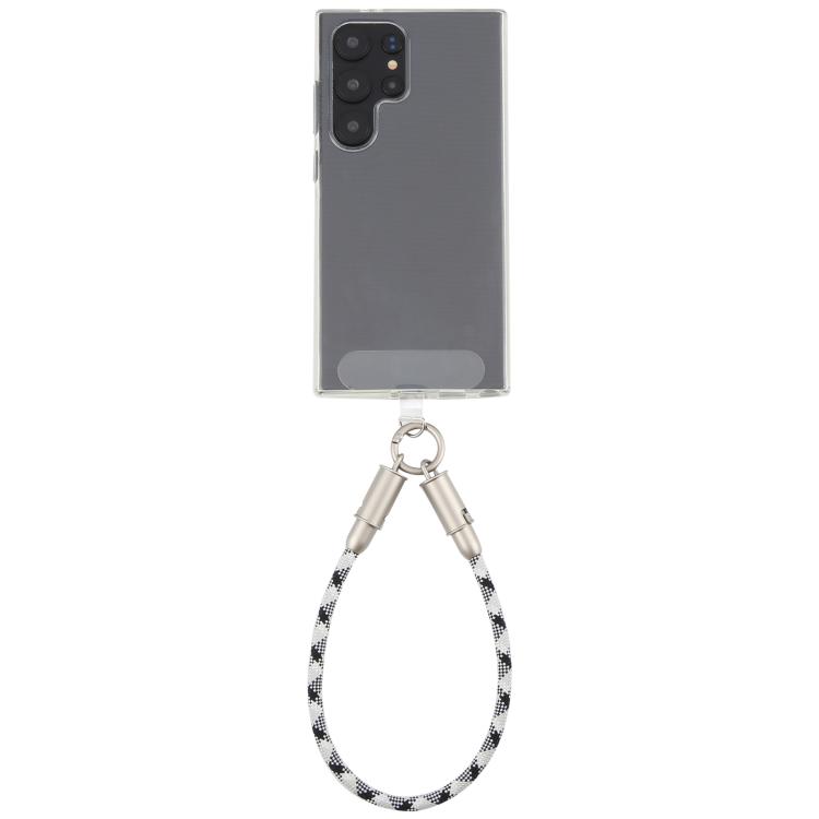 

Type-C to Type-C Data Charging Cable Wrist Strap Phone Short Lanyard(Black White Cross)
