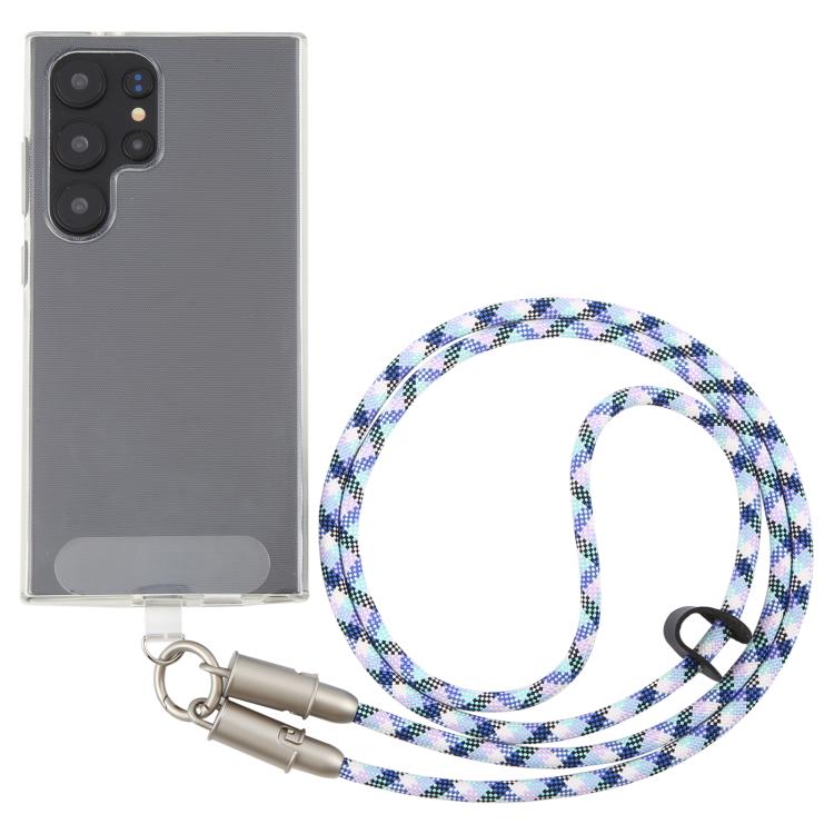 

Type-C to Type-C Silicone Data Charging Cable Crossbody Phone Long Lanyard(Blue Green Purple White)