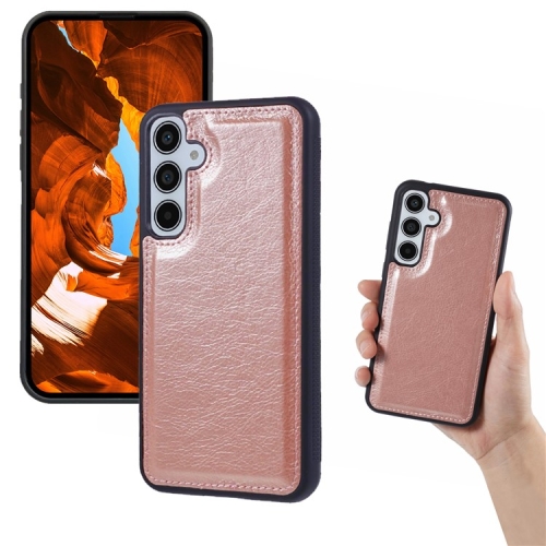 

For Samsung Galaxy S25+ 5G Cowhide Texture Back Cover Phone Case(Rose Gold)