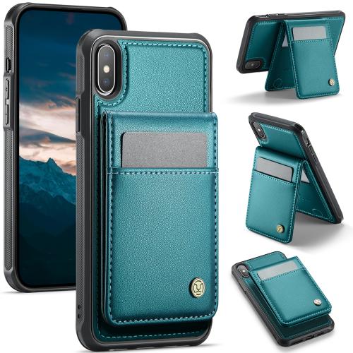 

For iPhone XS Max JEEHOOD J06 British Style RFID MagSafe Card Bag PU Phone Case(Green)