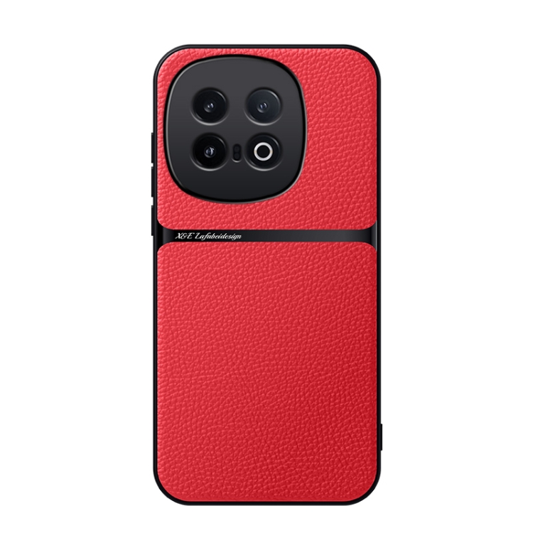 

For vivo iQOO 13 Litchi Leather Magnetic Full Coverage Shockproof Phone Case(Red)