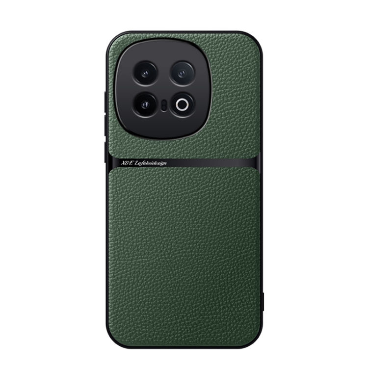 

For vivo iQOO 13 Litchi Leather Magnetic Full Coverage Shockproof Phone Case(Green)