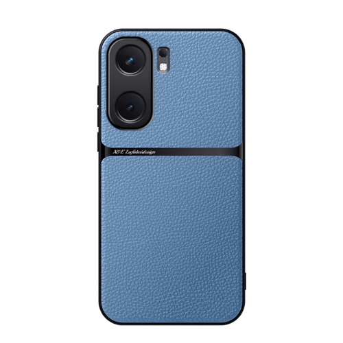 

For vivo iQOO Neo9 Litchi Leather Magnetic Full Coverage Shockproof Phone Case(Blue)