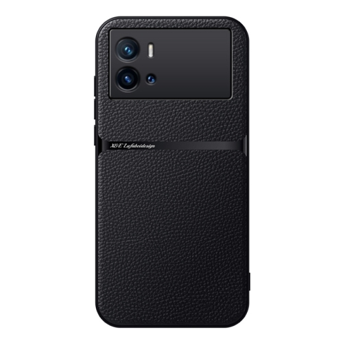 

For vivo iQOO 9 Litchi Leather Magnetic Full Coverage Shockproof Phone Case(Black)