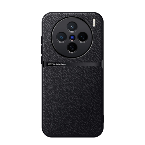 

For vivo X200 Litchi Leather Magnetic Full Coverage Shockproof Phone Case(Black)