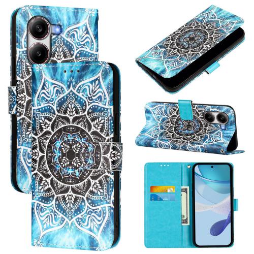 

For Redmi Turbo 4 Colored Drawing Pattern Plain Weave Leather Phone Case(Undersea Mandala)