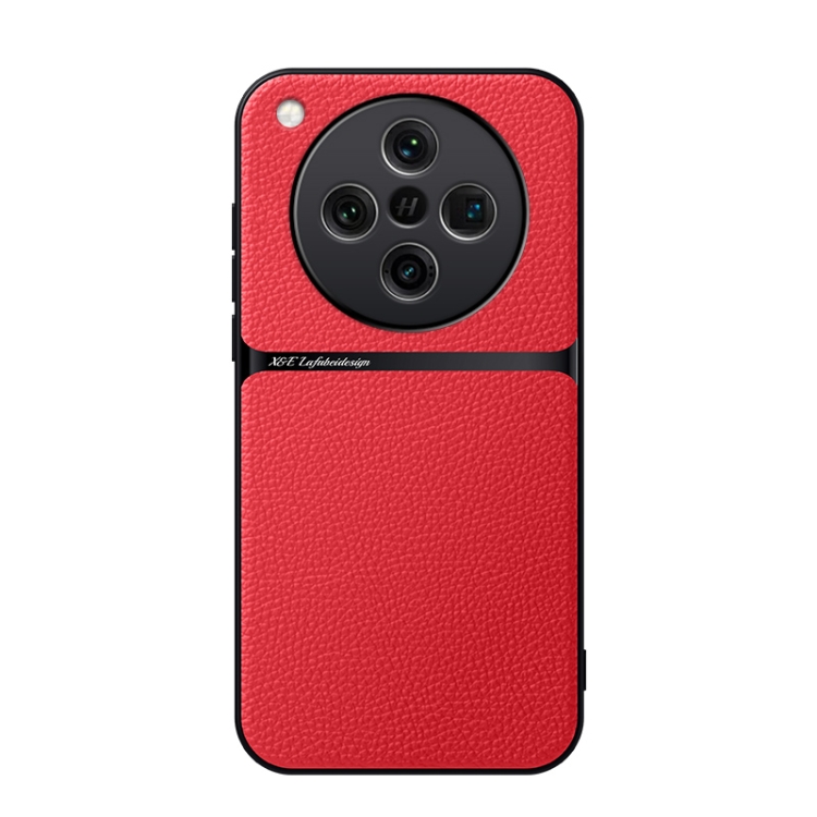 

For OPPO Find X8 Litchi Leather Magnetic Full Coverage Shockproof Phone Case(Red)