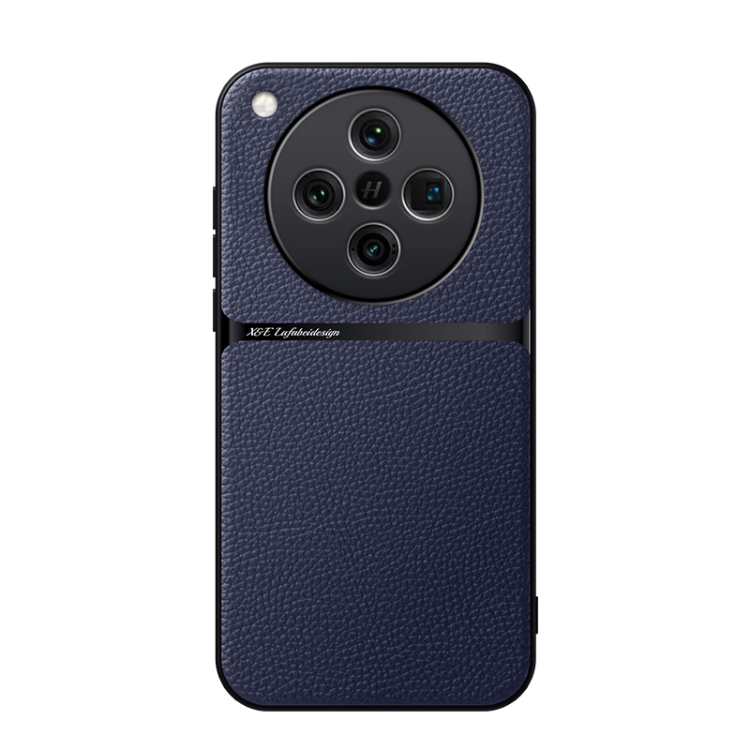 

For OPPO Find X8 Litchi Leather Magnetic Full Coverage Shockproof Phone Case(Navy Blue)