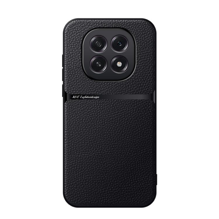 

For OPPO A5 5G Global Litchi Leather Magnetic Full Coverage Shockproof Phone Case(Black)