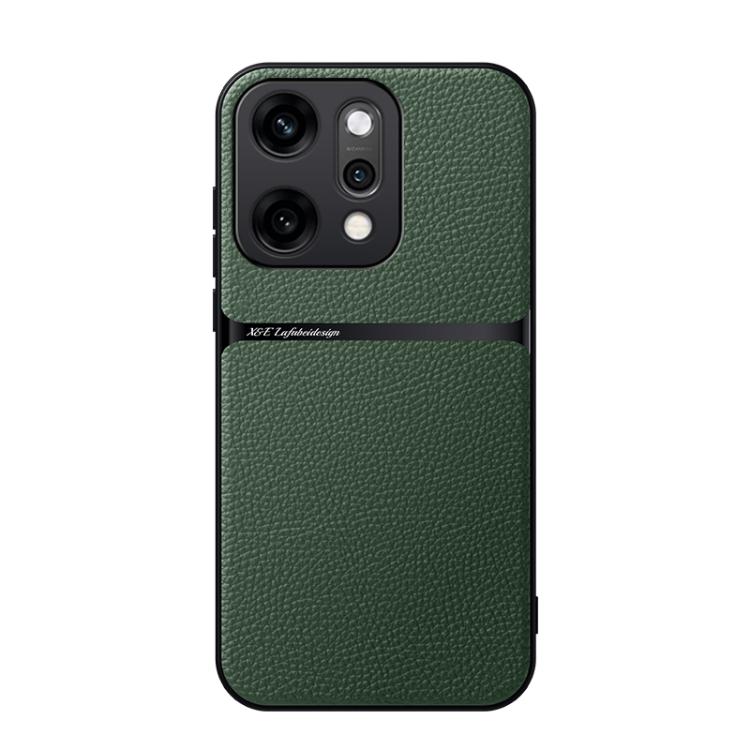 For OPPO  Reno14 Pro Global Litchi Leather Magnetic Full Coverage Shockproof Phone Case(Green)