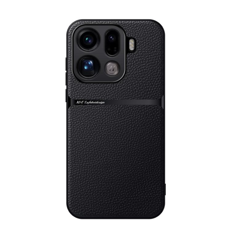 

For OPPO Find X9 Pro Litchi Leather Magnetic Full Coverage Shockproof Phone Case(Black)