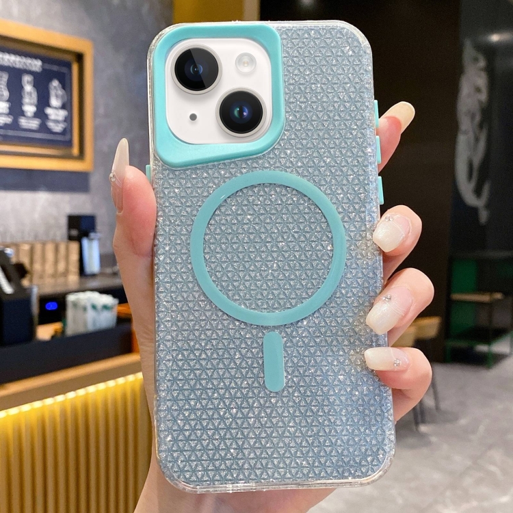 

For iPhone 15 Plus Blade Glitter MagSafe Phone Case(Mint Green)