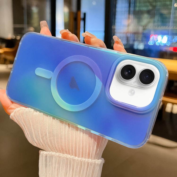 

For iPhone 16 Plus Ink Gen2 Gradient MagSafe PC Hybrid TPU Phone Case(Blue)