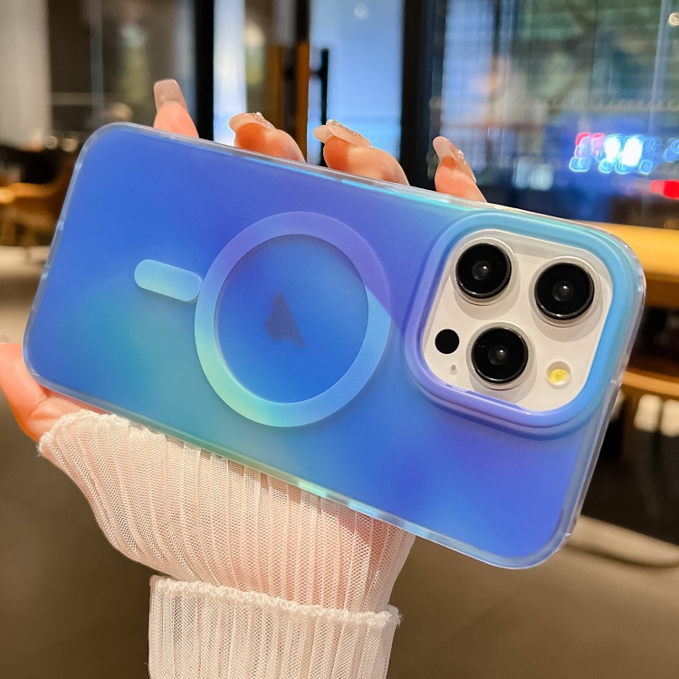 

For iPhone 15 Pro Max Ink Gen2 Gradient MagSafe PC Hybrid TPU Phone Case(Blue)