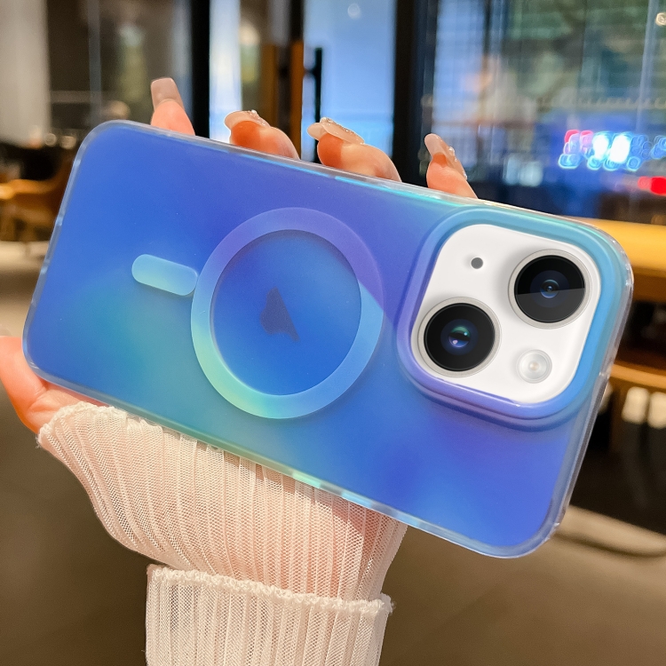 

For iPhone 15 Ink Gen2 Gradient MagSafe PC Hybrid TPU Phone Case(Blue)