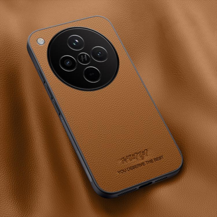 

For OPPO Find X8 HUIYI Leather Magnetic Phone Case(Brown)