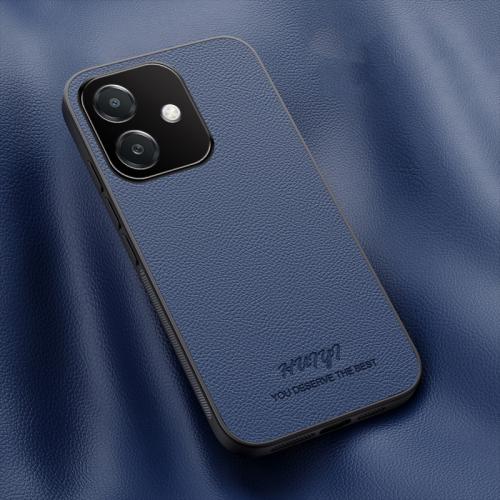 

For OPPO A3x 5G India HUIYI Leather Magnetic Phone Case(Blue)